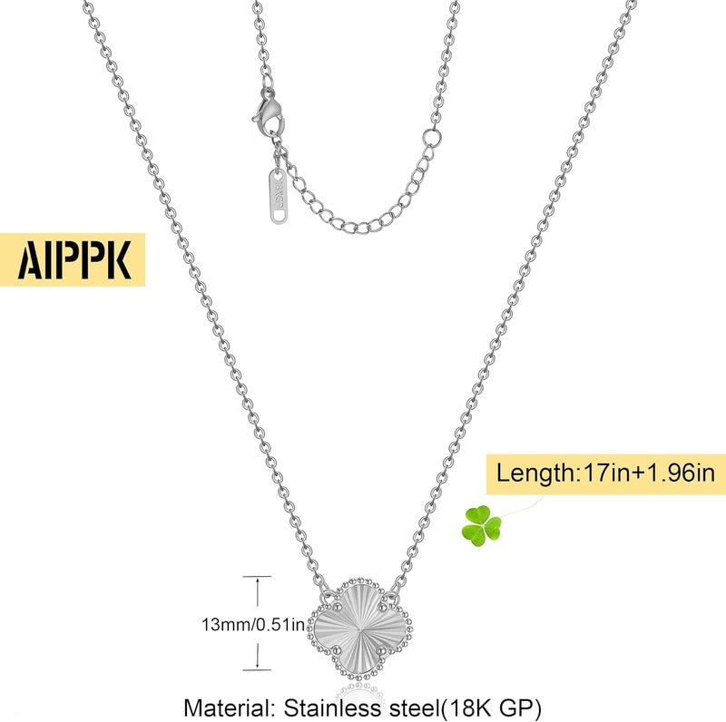 AIPPK Clover Pendant Necklace for Women 18K Gold Plated Four Leaf Clover Necklaces Lucky Simple Jewelry Gifts for Women - Image 2
